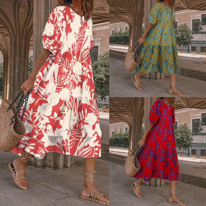 Robe midi d'été à imprimé floral Amélie Morin