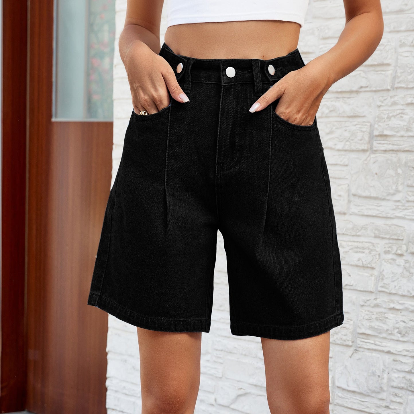 Short en jean à taille ajustable Amelie Morin pour femme