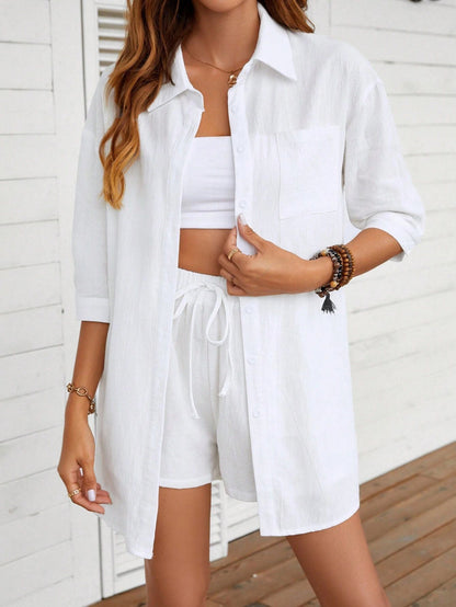 Ensemble chemise en coton chic Amelie Morin tenue décontractée