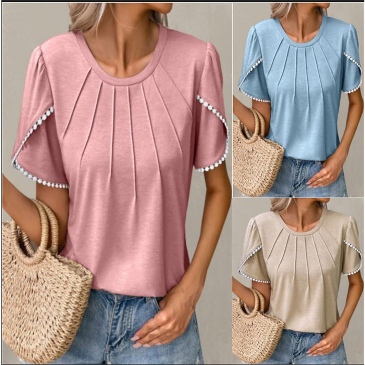T-shirt d'été chic à manches tulipe Amélie Morin