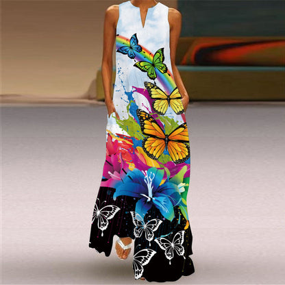 Robe longue imprimée éclatante Amélie Morin