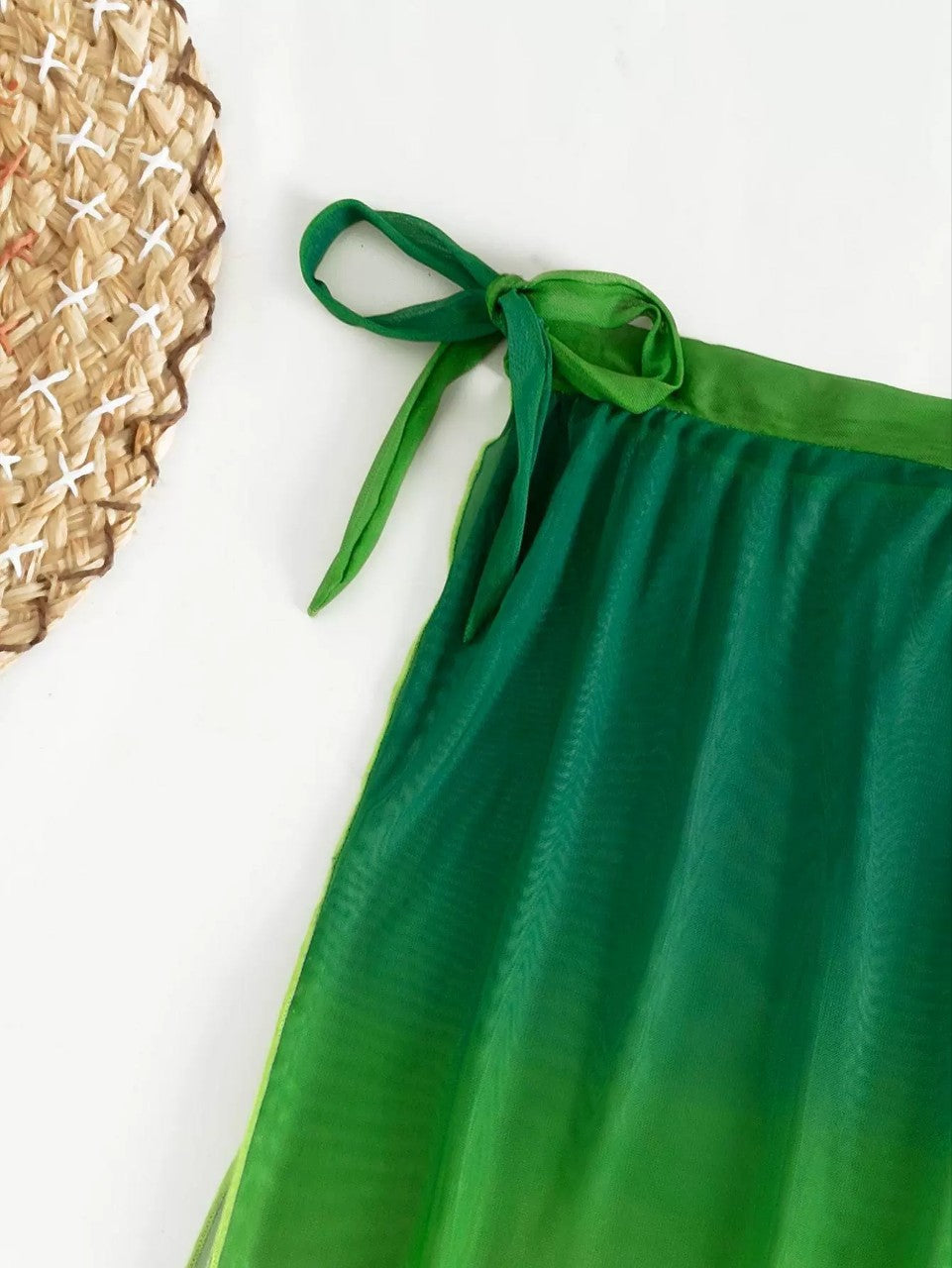 Ensemble bikini trois pièces Amelie Morin vert dégradé