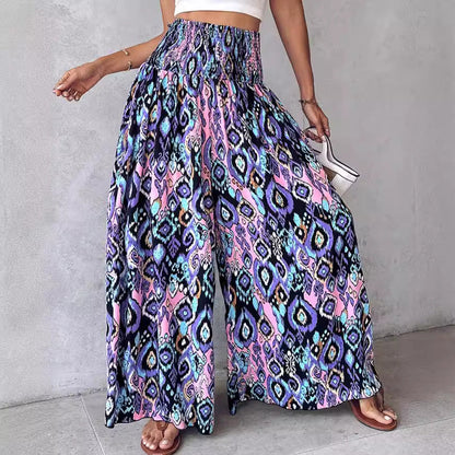 Pantalon large à imprimé floral rétro par Amélie Morin