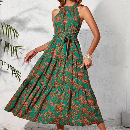 Robe d'été sans manches à fleurs bohèmes Amélie Morin