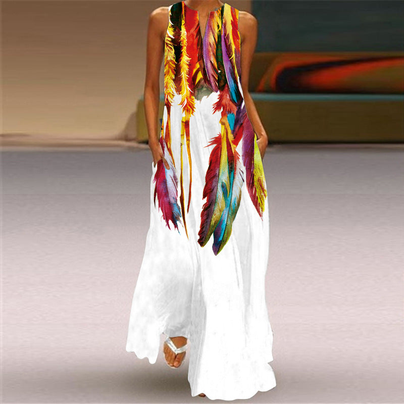 Robe maxi sans manches à imprimé floral Amélie Morin