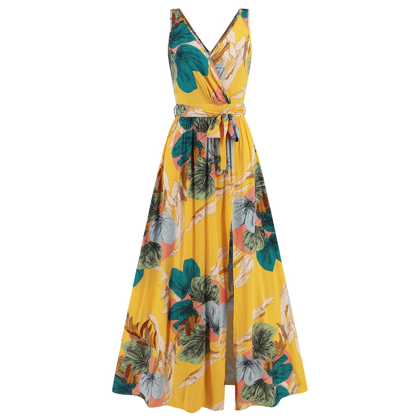 Robe longue à col V fleurie signée Amélie Morin