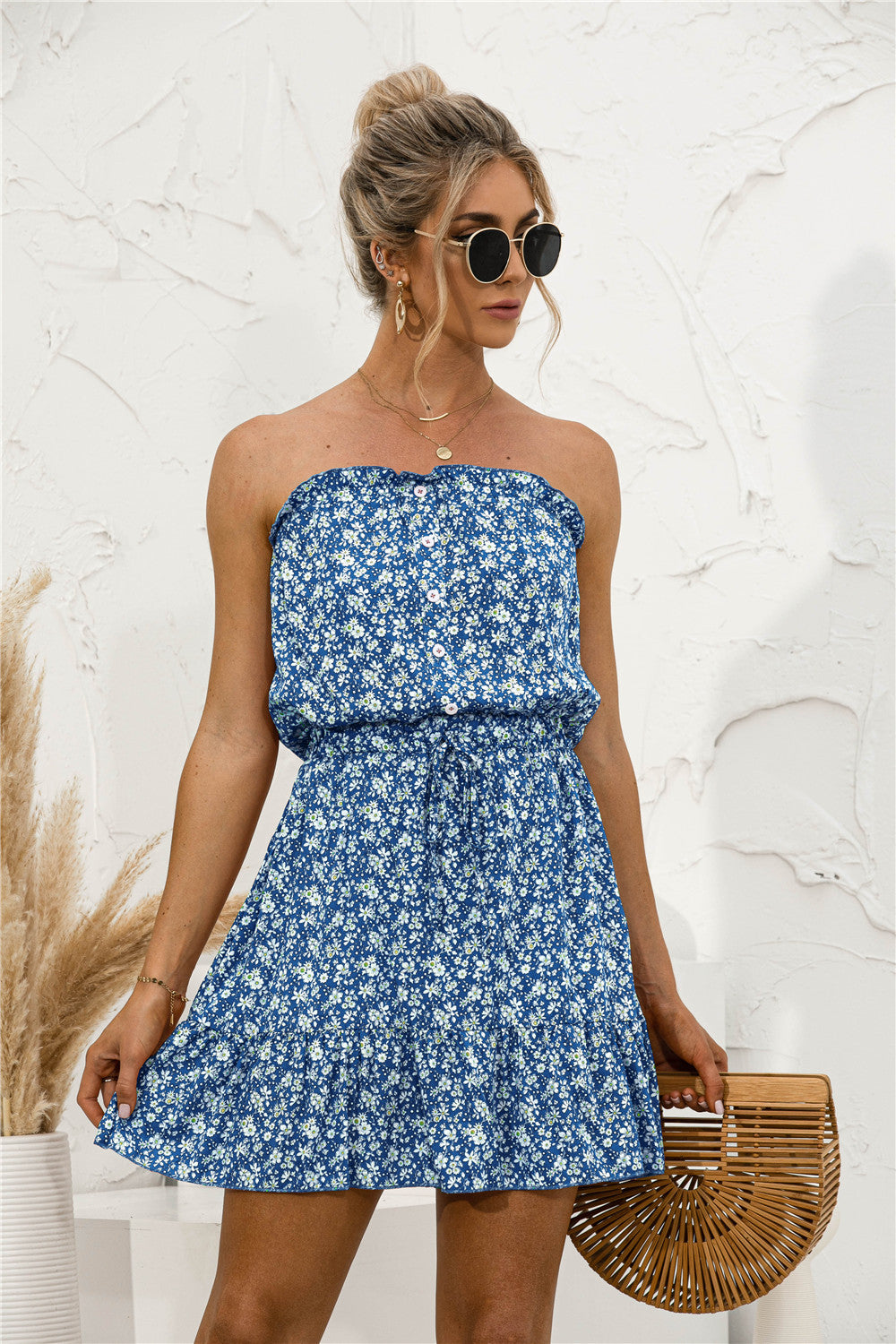 Robe bustier fleurie par Amélie Morin