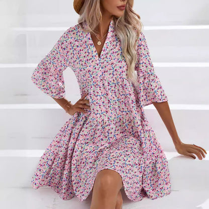 Robe d'été bohème à col en V signée Amélie Morin