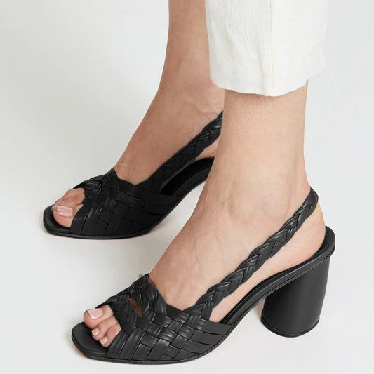 Sandales à talons tissées chics par Amélie Morin