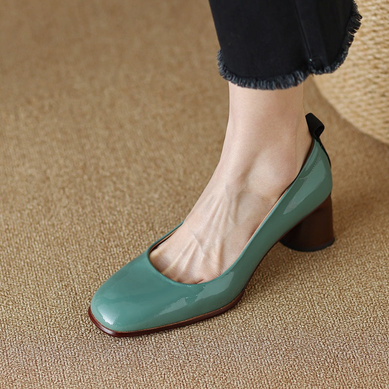 Escarpins élégants en cuir à talons compensés par Amélie Morin