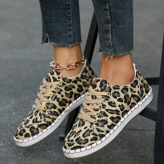 Leopard Print Elizabeth Ainsley Canvas Sneakers