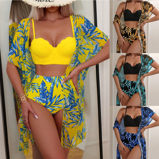 Vibrant Maple Leaf High Waist Bikini by Elizabeth Ainsley