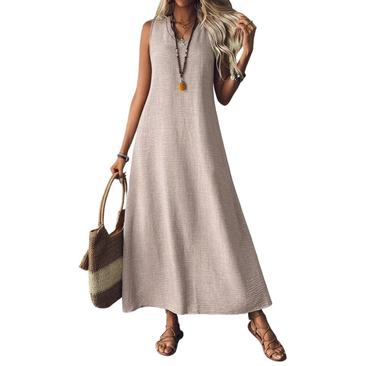 Robe sans manches en chanvre chic Amélie Morin