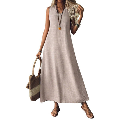 Robe sans manches en chanvre chic Amélie Morin