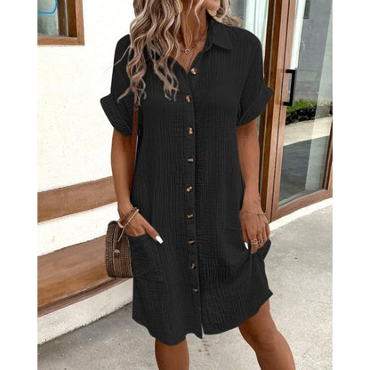 Robe-chemise chic en coton et lin Amelie Morin