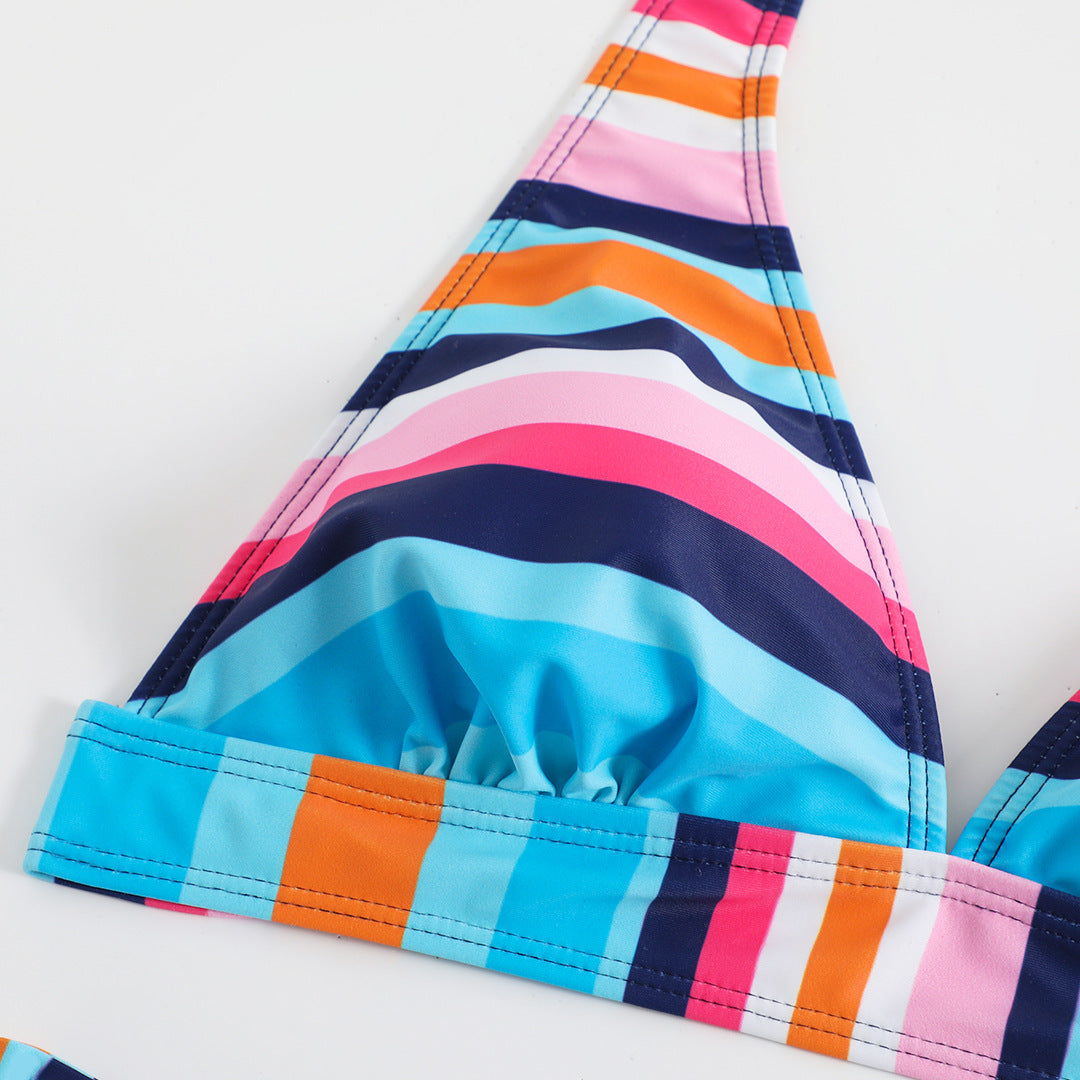Bikini rayé taille haute par Amélie Morin