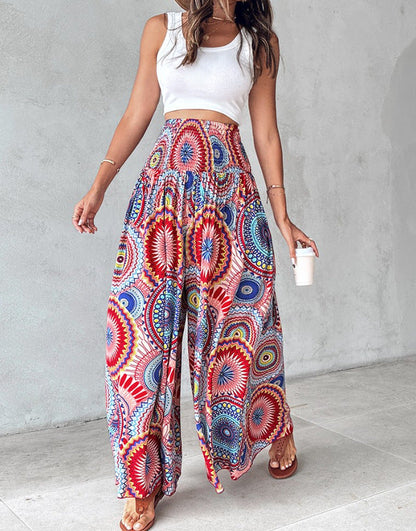 Pantalon large à imprimé floral rétro par Amélie Morin