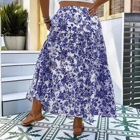 Jupe maxi grande taille à imprimé floral Amelie Morin
