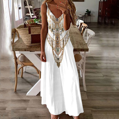 Robe longue d'été imprimée bohème Amelie Morin