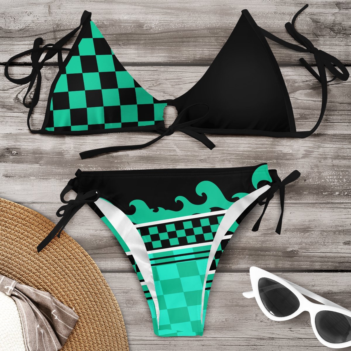 Ensemble bikini Amélie Morin aux couleurs vives, inspiré de Pinterest