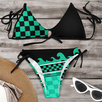 Ensemble bikini Amélie Morin aux couleurs vives, inspiré de Pinterest