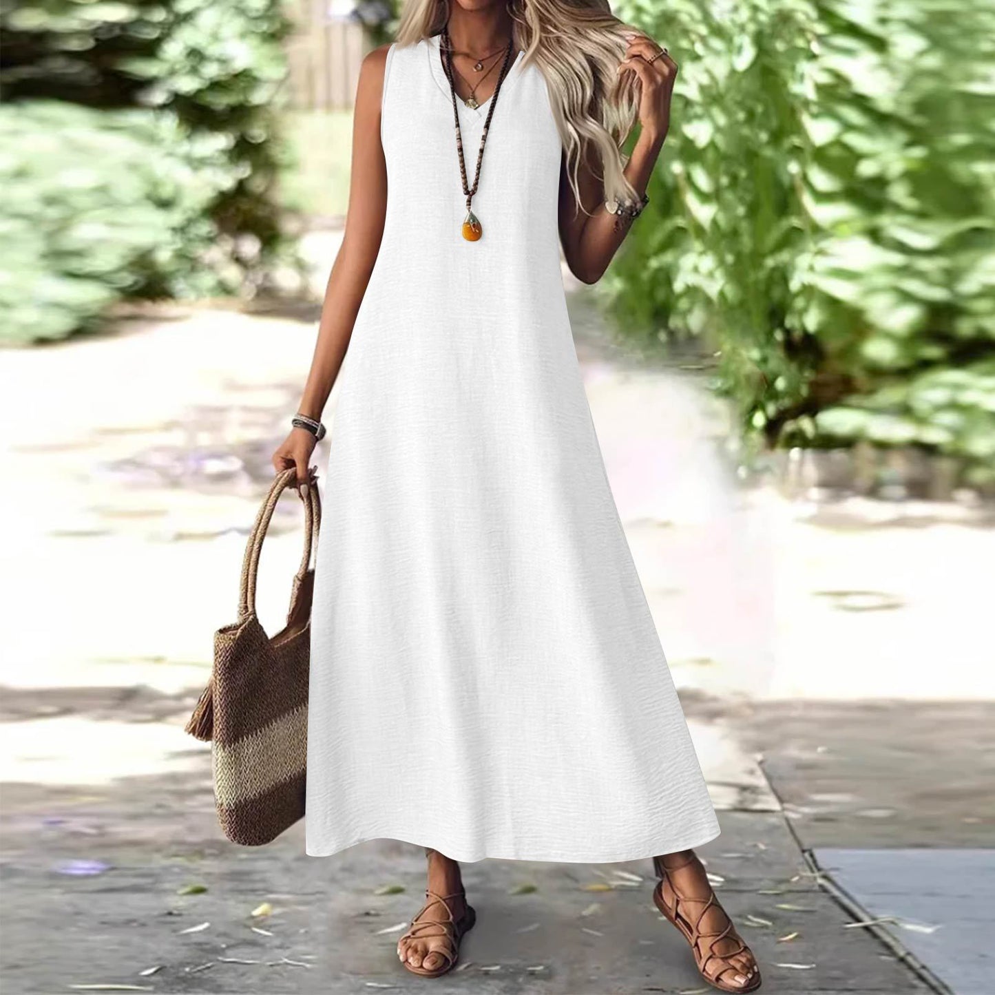 Robe sans manches en chanvre chic Amélie Morin