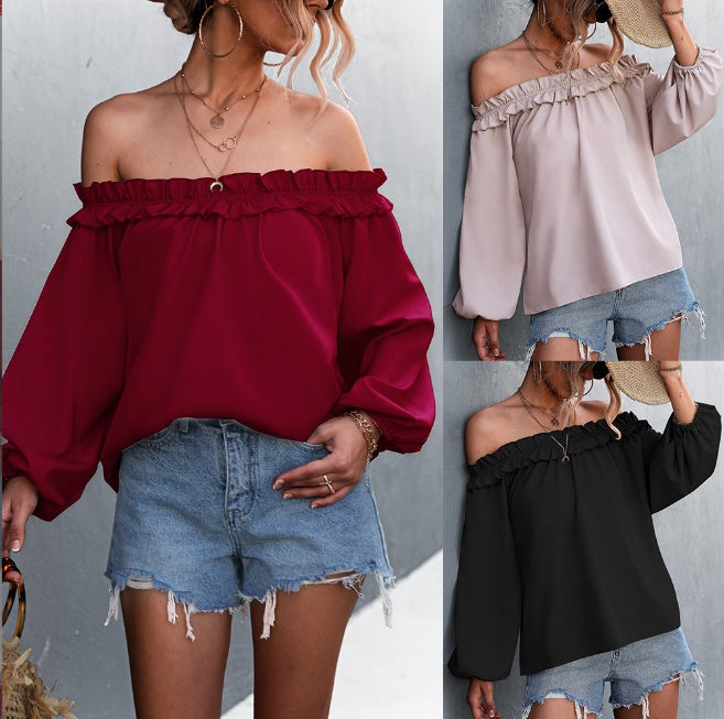 Chic Off-Shoulder Lantern Sleeve Top Elizabeth Ainsley