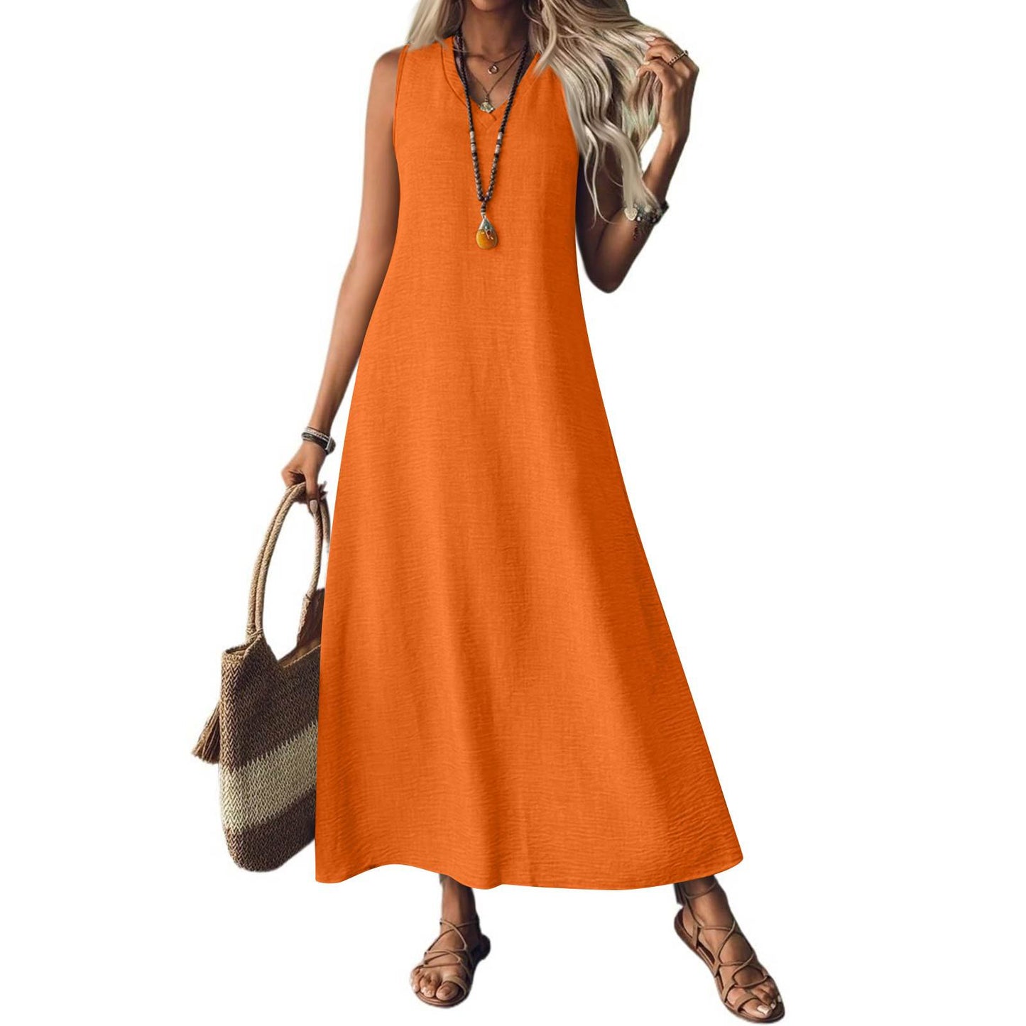 Robe sans manches en chanvre chic Amélie Morin