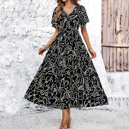 Robe midi à manches courtes à imprimé floral Amelie Morin