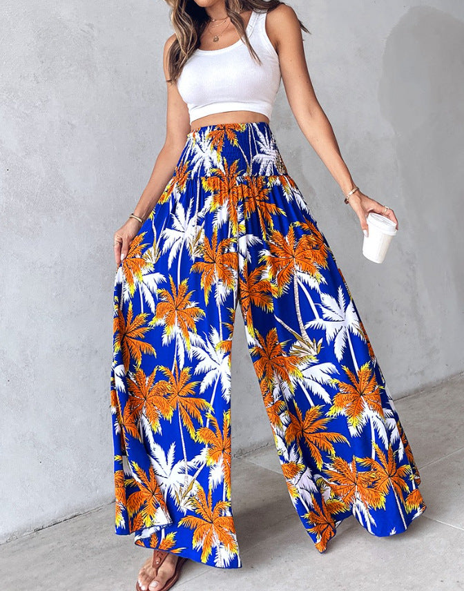 Pantalon large à imprimé floral rétro par Amélie Morin