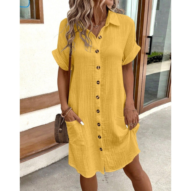 Robe-chemise chic en coton et lin Amelie Morin