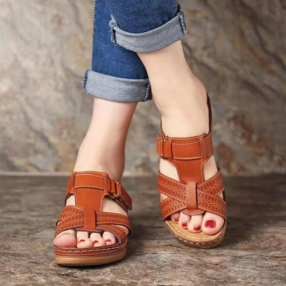 Sandales compensées vintage Amelie Morin à enfiler pour femmes