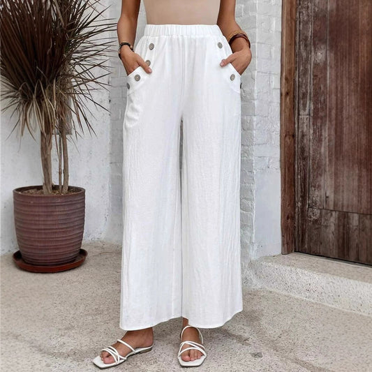 Pantalon large taille haute décontracté par Amélie Morin