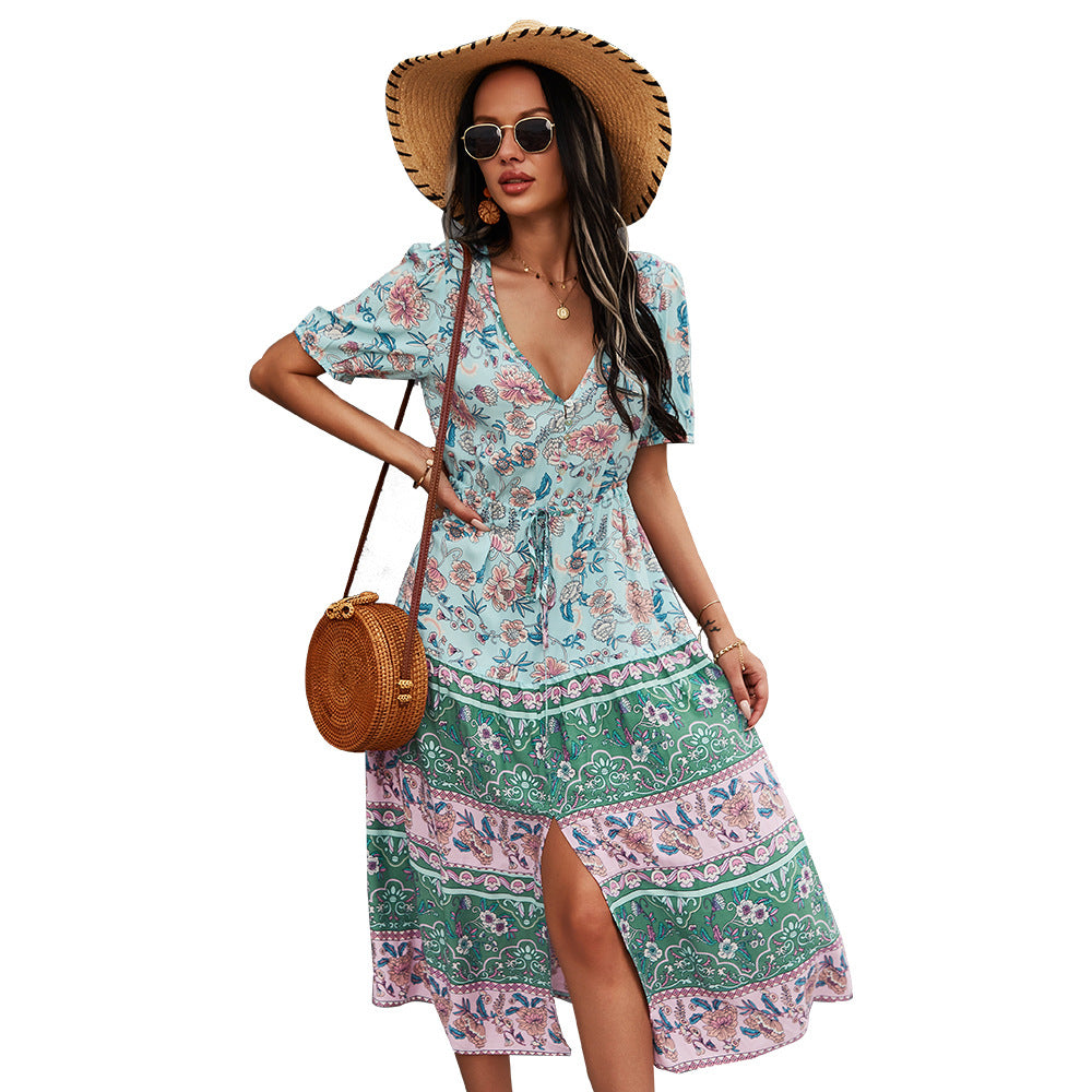 Robe bohème à imprimé floral Amelie Morin style été