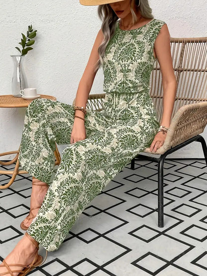 Ensemble débardeur imprimé et pantalon large pour femme