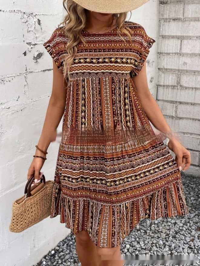 Robe midi d'été patchwork bohème Amélie Morin