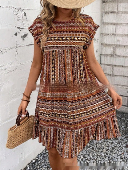 Robe midi d'été patchwork bohème Amélie Morin