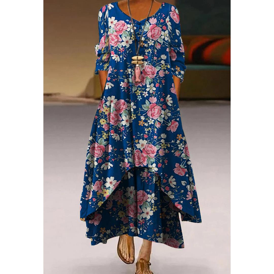 Robe trapèze florale artistique par Amélie Morin