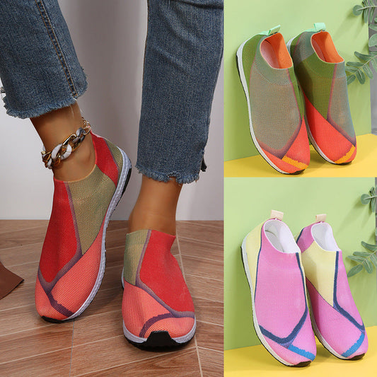Baskets en maille colorblock par Amélie Morin