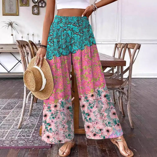Elegant Floral High-Waisted Pants by Elizabeth Ainsley