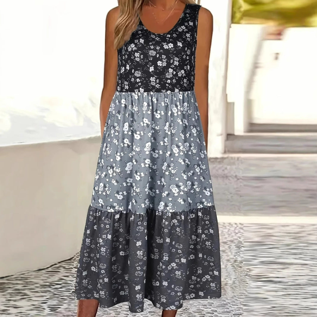 Robe gilet décontractée à volants fleurie Amelie Morin