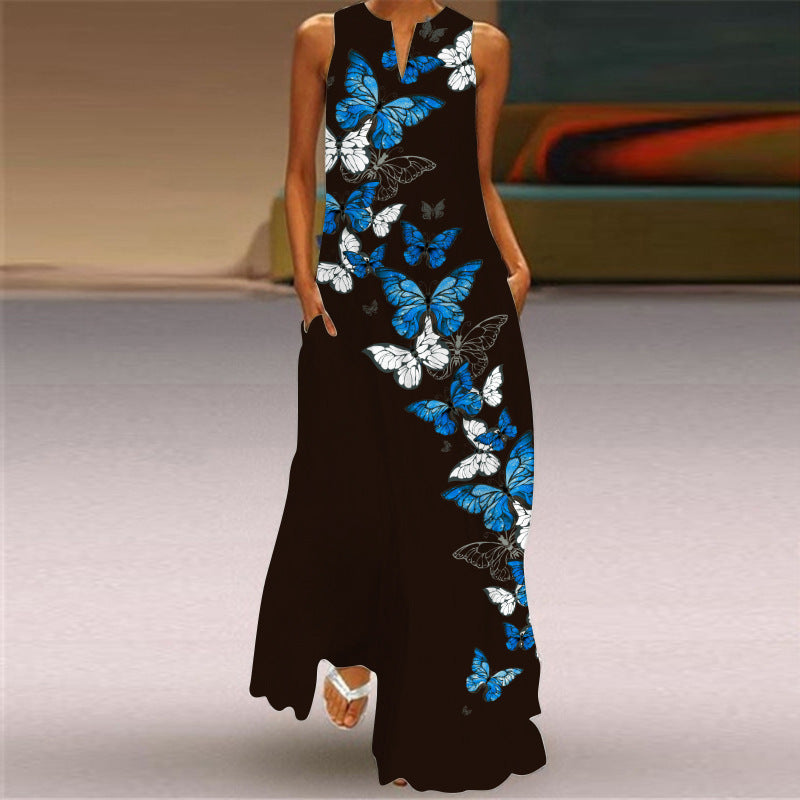 Robe maxi sans manches à imprimé floral Amélie Morin
