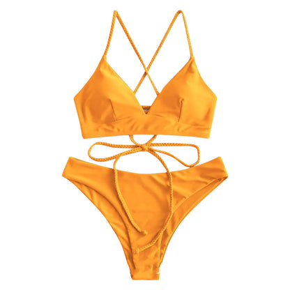 Bikini uni à bretelles par Amélie Morin