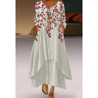 Robe trapèze florale artistique par Amélie Morin