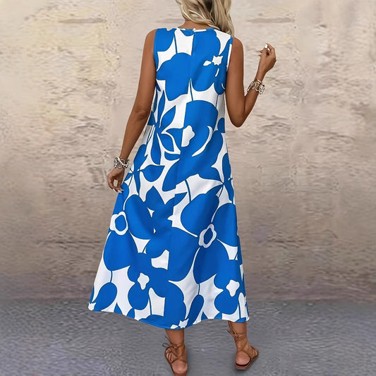 Robe d'été sans manches à imprimé floral audacieux Amelie Morin