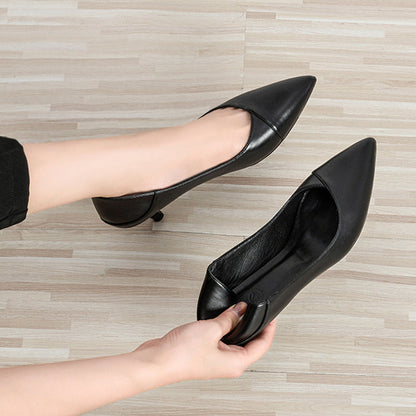 Elegant Black Sheepskin Heels by Elizabeth Ainsley