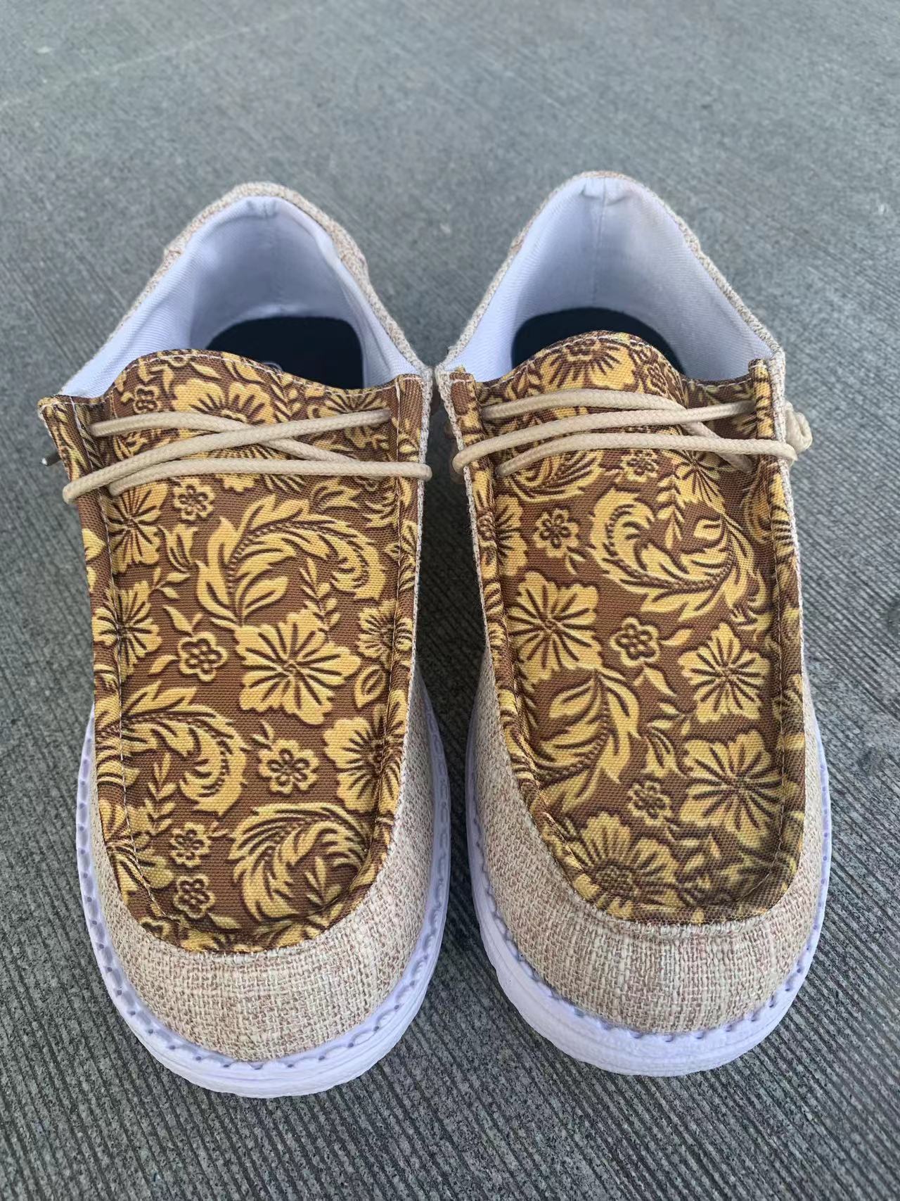 Mocassins de tous les jours pour femmes Amélie Morin en toile à motif floral