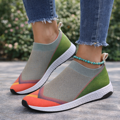 Baskets en maille colorblock par Amélie Morin