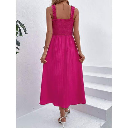 Robe taille haute rose chic par Amélie Morin