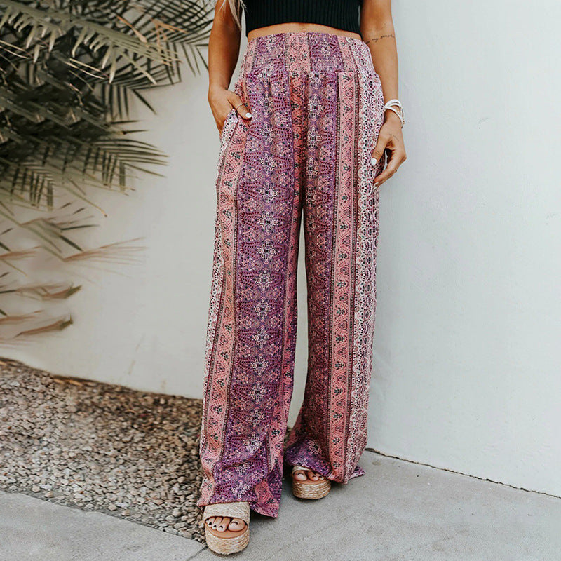 Pantalon large imprimé bohème par Amélie Morin